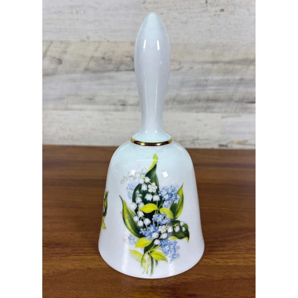 Vintage Bareuther‎ Waldsassen Porcelain Dinner Bell Porcelain Hand Painted